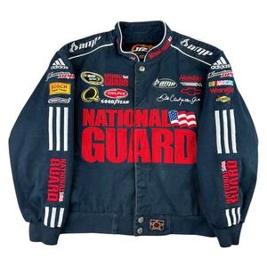 Dale Earnhardt Jr NASCAR Racing Jacket Youth Large 9-10 National Guard Vintage